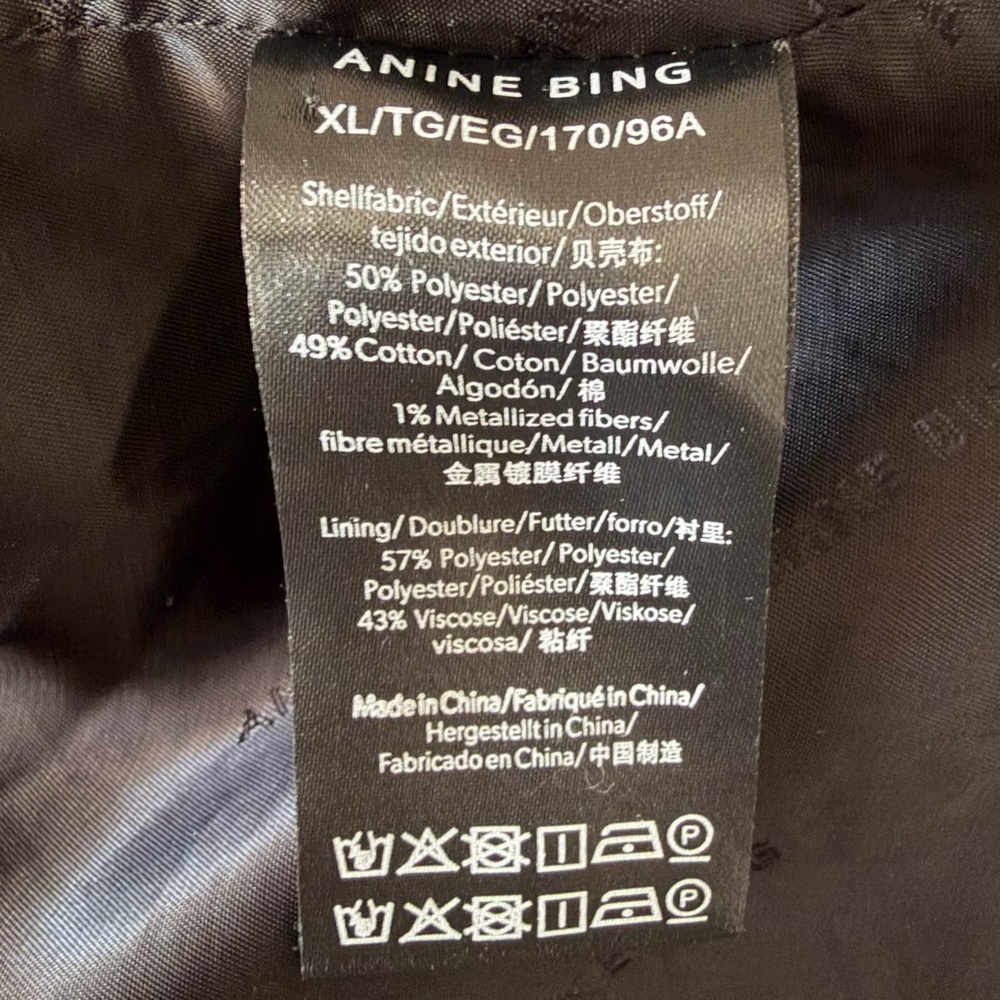 Anine Bing Diana Double Breasted Relaxed Fit Blazer in Apricot Tweed, X-Large - Picture 14 of 16